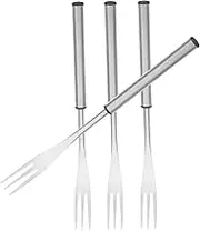 CHICAMPERA 4pcs Stainless Steel Fondue Forks for Cheese and Chocolate for Hot Pot Desserts Fruits and Vegetables Three-Prong Design for Home Use and Special Occasions