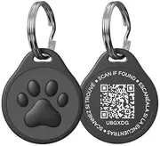 Durable QR Code Pet Dog ID Tag – Anti-Loss & Editable Pet Information (Black)