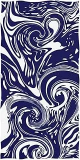 RPLIFE Navy Blue and White Beach Towel, Quick Dry Sand Free Beach Towel