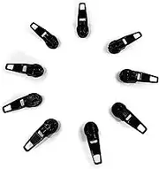KGS Zipper Pulls | 30 Pieces Replacement Metal Pulls for Nylon Zipper Repair | Size #3 (Black)