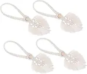 Yardenfun 4pcs Curtain Holders with Decorative Tassels Hand Woven Drapery Tiebacks for Bedroom and Living No Tools Required for Sheer and Curtains