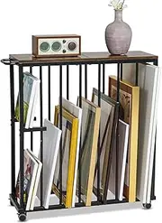 [ikkle] Art Canvas Storage Rack, Drying Painting Rack with Wheels, Art Storage Easel Display Stands for Storage Canvas, Frame, Crafts, Drawing Boards and Artwork in Studio, Gallery