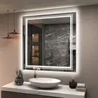 Dual Illuminated LED Bathroom Mirror Wall Square Anti Fog Memory Vanity Mirror