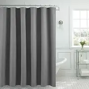 POATOW Shower Curtain - Waffle Textured Heavy Duty Thick Fabric Shower Curtains for Bathroom, 256GSM Luxury Weighted Polyester Cloth Bath Curtain Set with 12 Plastic Hooks，72Wx72H (Waffle Weave Grey)