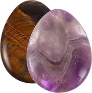 FOMIYES 2Pcs Thumb Worry Stone Portable Natural Massage Stones for Dreamy Amethyst Durable Decor for Home Office