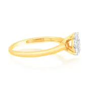 Luminesce Lab Grown 9ct Yellow Gold 0.30 Carat Diamond Flower Shaped Ring, Q