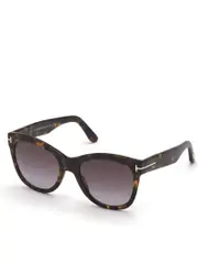 Tom Ford Cat Eye Sunglasses Dark Havana & Purple Wallace FT0870