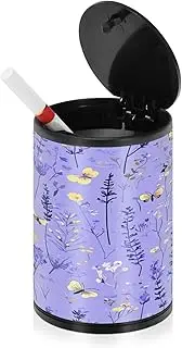 Ashtrays For Cigarettes Outdoor Cute Lavender Purple Butterflies Cigarette Butt Receptacle Outdoor Ash Tray Portable Car Cup Holder Patio Kitchen Home