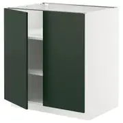 METOD base cabinet with shelves/2 doors, white/Havstorp deep green, 80x60x80 cm