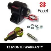 FACET POSI FLOW 12v FUEL PUMP KIT (7 -10 Psi) + 8mm UNION + fuel FILTER