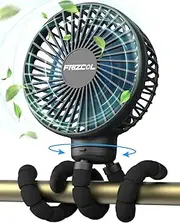 FRIZCOL Stroller Fan for Baby - Portable Fan Rechargeable - Battery Operated Fan(Use for 24Hrs) - Fan for Handheld/Clip On/Car Seat/Desk/Camping