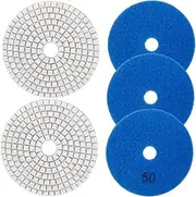 5Pcs Marble Polishing Pads Wet Dry Polishing Kit for Granite and Terrazzo Diamond Grinding Discs for Stone and Surface Finishing