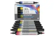 6pc Winsor & Newton ProMarker Watercolour Art Drawing Colouring Set Basic Tones