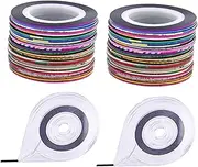 WOONEKY 60 Rolls Tape Line Nail Art Striping 30 Mixed Colors Easy to Apply for Manicure