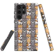 For Samsung Galaxy S22 Ultra Case, Armour Cover, Seamless Cats