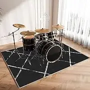 ZYDANC Drum Rug Mat - 160x140CM, Crystal Velvet, Machine-woven, Black, Unisex, Contemporary/Modern