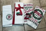 5 pc Christmas Holiday Cotton Hand Towel Snowmen Christmas Set I-S27
