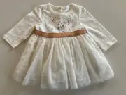 NWT Pumpkin Patch Size 0-3 Months Baby Girl Dress White Tulle New