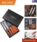 8 Piece High-Quality Stainless Steel Steak Knives Set - Classy and Vintage Wo...