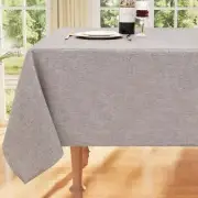 Rectangle Faux Linen Table Cloth, Waterproof Burlap Fabric 52x70 Inch Coffee