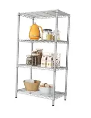4 Shelves Adjustable Storage Shelf Wire 4 tier 23.2"Wx13.4"Dx47.2"H Silver
