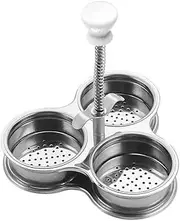 Stainless Steel Three-Grid Breakfast Egg Cooker Spring Heat-Resistant Handle Pan Egg Gadgets Non-Stick