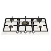 BERTAZZONI Heritage 750mm 5 Gas Cooktop - Ivory Gloss Enamel P755CHERAX