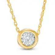 0.2 CT. Natural Clarity Enhanced Solitaire Pendant in 10K Yellow Gold