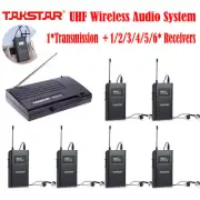 Takstar UHF Wireless in Ear Monitor System Transmitter Receiver 6 Channels 50m