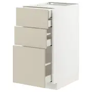 METOD / MAXIMERA base cb 3 frnts/2 low/1 md/1 hi drw, white/Havstorp beige, 40x60x80 cm