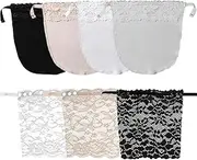 [Puedno] Lady Clip-on Mock Camisole Bra Insert, 7 PCS Overlay Modesty Panels Vest, Anti Peep Invisible Bra Vest for Women Lady Girls Female Dresses V-Neck Underlay, White Black Grey Beige, 4