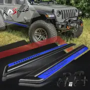 7" Blue Oval Tube Drop Step Running Board Nerf Bar for 18-24 Jeep Wrangler JL (for: Jeep)