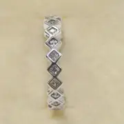 New Authentic Pandora Ring Square Eternity Multiple 190944CZ W Tag & Suede Pouch