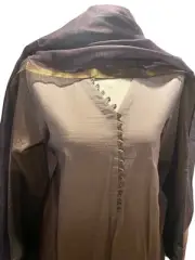 Pakistani Designer Cross Stitch Brown Cotton Shalwar Kameez India Chunni Dupatta