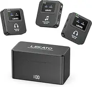 LEKATO Wireless in-Ear Monitor MS-20, 30H Battery Life with Charging Case, 2.4G IEM System 1Transmitter 2 Receivers Auto-Pairing,OTG Support,One to More, in-Ear Monitoring for Studio,Live,Singer,Band