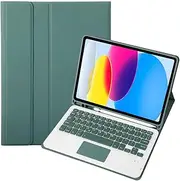 Touch Keyboard Case for IPad 11th Generation (A16) 11 Inch 2025, Bluetooth Smart Magnetic Removable Touch Keyboard Case, with Pen Slot, Multi-View Bracket (Dark Green)