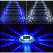 4-Pack Solar Driveway Step Deck Dock Marker Lights IP67 Blue&Cool White PRO-V
