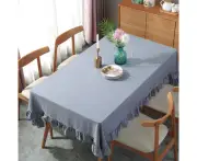 Toscano Vintage Ruffle Tablecloth Cotton Linen Home Decoration-Grey