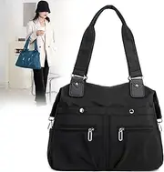 [Generic] Large Capacity Waterproof Multi Pocket Shoulder Bag, 2023 Lightweight Waterproof Nylon Shoulder Bag
