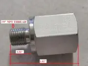 TYLOK 1/2" FEMALE NPT to 3/8" MALE PIPE FITTING REDUCER ADAPTER STAINLESS STEEL