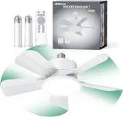 17in Socket Fan Light, 3000LM Ceiling Fans with Lights and Remote, 3000K-650...