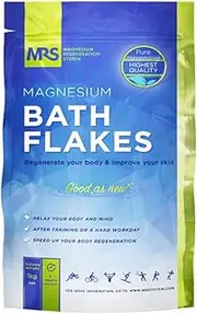Finest Magnesium Bath Flakes, Epsom Salt, Bath Salts, Body Muscle and Foot Soak, Regenerate Body and Mind, MRS Magnesium Regeneration System, 1kg - 2.20 lb