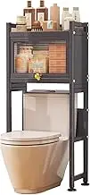 Freestanding Bathroom Storage Rack with Washing Machine Shelf 3 Tier Over Toilet Space Saver for Bathroom Balcony Dark Gray Unit Space Saving Solution for Bathroom Storage