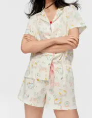 BNWT Peter Alexander Cats & Dogs Shortie PJ Set Size XL