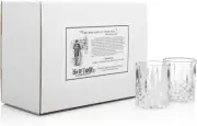 Men's Bar at the Astor Crystal Whiskey Glasses - 2 Piece Set Gift Box NEW Sealed