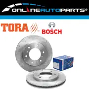 Front Slotted Dimpled Disc Brake Rotors + Bosch Pads for Triton ML MN MQ 07~18