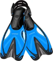 Kids Snorkel Fins, Swim Fins for Lap Swimming, Adjustable Short Flippers, Travel