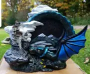Dragon In Clouds Light Up w/ Bulb & Cord Unpainted Ceramic Bisque