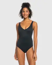 [Roxy] Roxy Women's Rib Love New One Piece Bathing Suit in Anthracite Size Medium M Anthracite