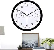Outdoor Clock - Porch Decor Alarm - Vintage Round Silent Wall Clocks with Hygrometer for Home, School, Classroom, Bedroom, Garden